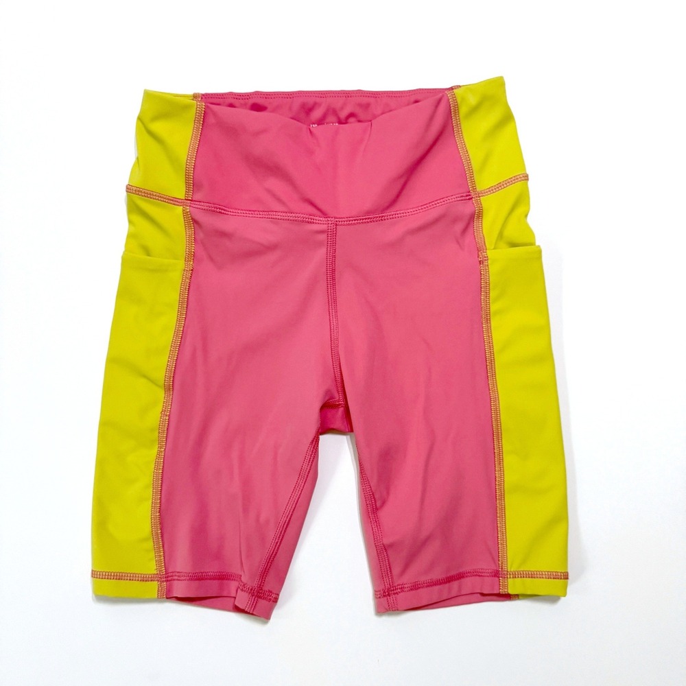Hanna Andersson Active Colorblock MadeToStretch Biker Shorts Watermelon Pink 12